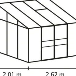 Växthus Ida 5200 Svart Glas/Poly 5,2 m² Vitavia