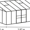 Växthus Ida 7800 Svart Glas/Poly Sockel 7,8 m² Vitavia