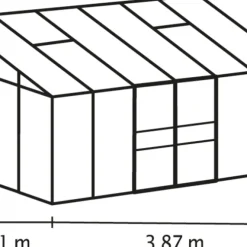 Växthus Ida 7800 Svart Glas/Poly 7,8 m² Vitavia