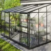 Växthus Ida 6500 Svart Glas/Poly Sockel 6,5 m² Vitavia