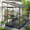 Växthus Ida 5200 Svart Glas/Poly Sockel 5,2 m² Vitavia