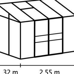 Växthus Ida 3300 Svart Poly 3,3 m² Vitavia