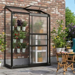 Växthus Ida 900 Svart Poly Sockel 0,9 m² Vitavia