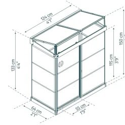 Växthus Ivy 133 x 63 cm Svart Canopia by Palram