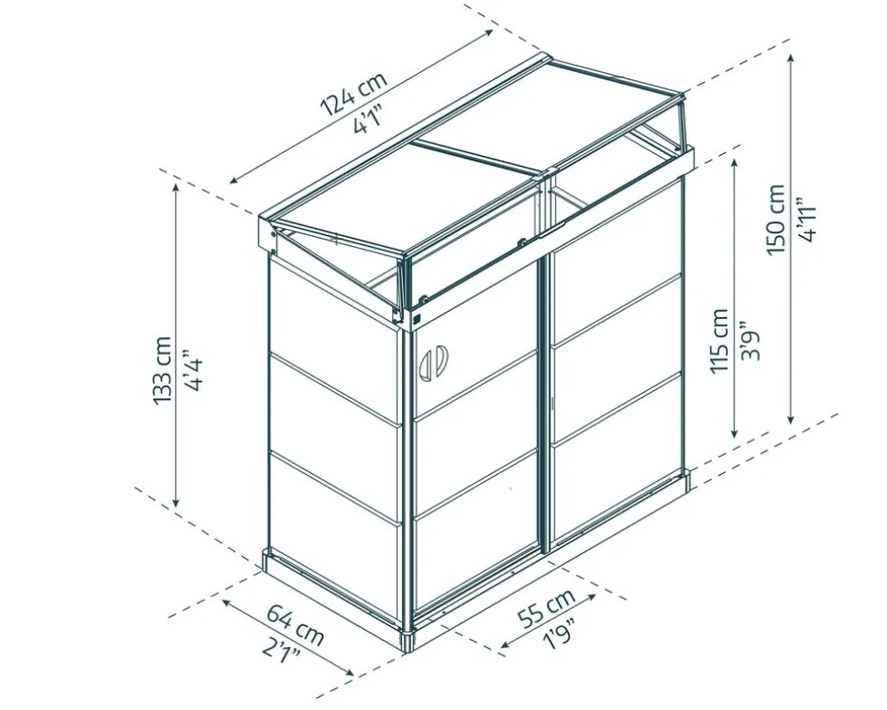 Växthus Ivy 133 x 63 cm Svart Canopia by Palram