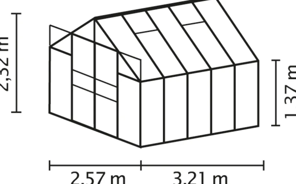 Växthus Mars 8300 Svart Glas 8,3 m² Vitavia