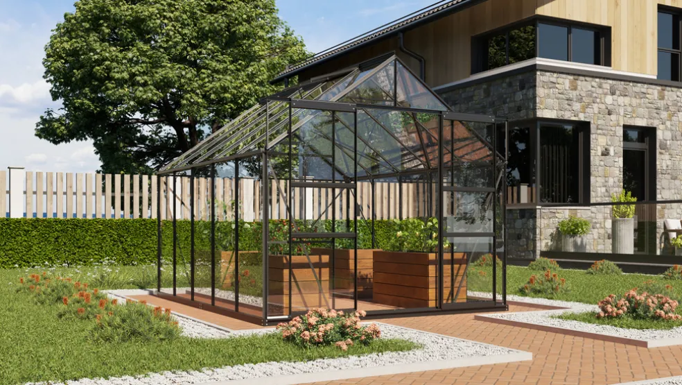 Växthus Mars 8300 Svart Glas 8,3 m² Vitavia
