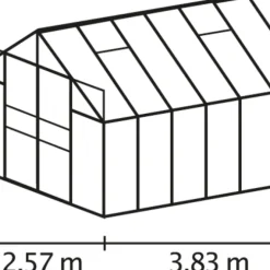 Växthus Mars 9900 Svart Glas Sockel 9,9 m² Vitavia