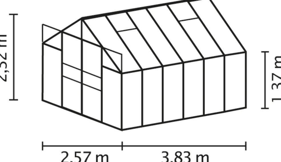 Växthus Mars 9900 Svart Glas Sockel 9,9 m² Vitavia