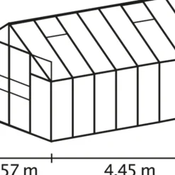 Växthus Mars 11500 Svart Glas Sockel 11,5 m² Vitavia