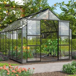 Växthus Mars 11500 Svart Glas Sockel 11,5 m² Vitavia