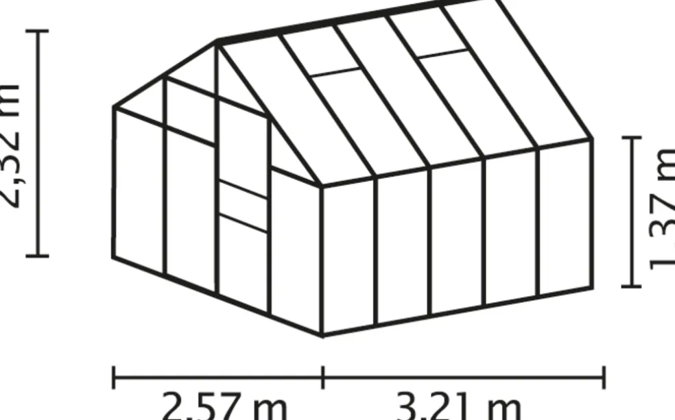 Växthus Merkur 8300 Svart Glas 8,3 m² Vitavia