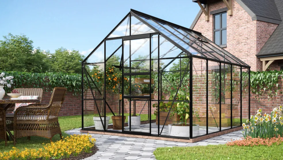 Växthus Merkur 8300 Svart Glas 8,3 m² Vitavia