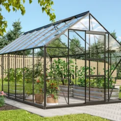 Växthus Merkur 11500 Svart Glas Sockel 11,5 m² Vitavia