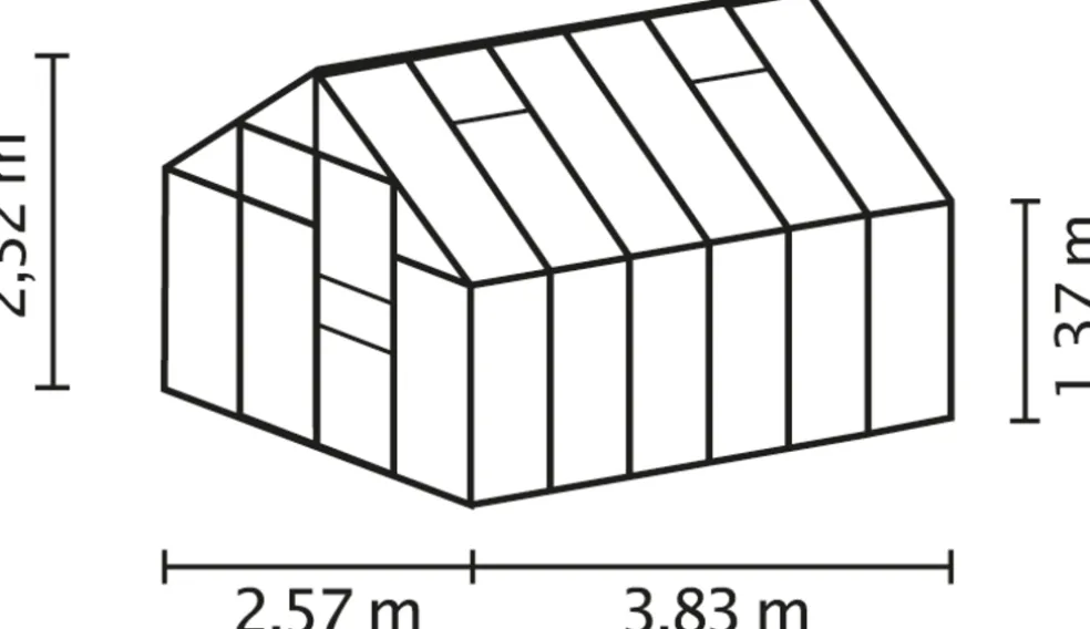 Växthus Merkur 9900 Svart Poly 9,9 m² Vitavia