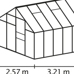 Växthus Merkur 8300 Svart Poly Sockel 8,3 m² Vitavia