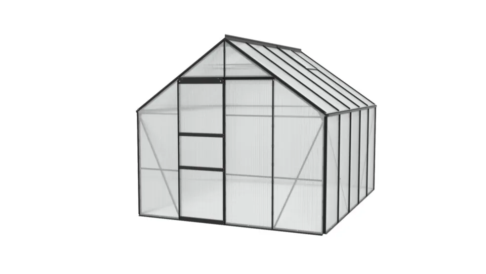 Växthus Merkur 8300 Svart Poly Sockel 8,3 m² Vitavia