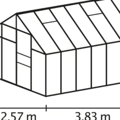 Växthus Merkur 9900 Svart Poly Sockel 9,9 m² Vitavia