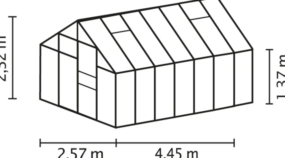 Växthus Merkur 11500 Svart Poly 11,5 m² Vitavia