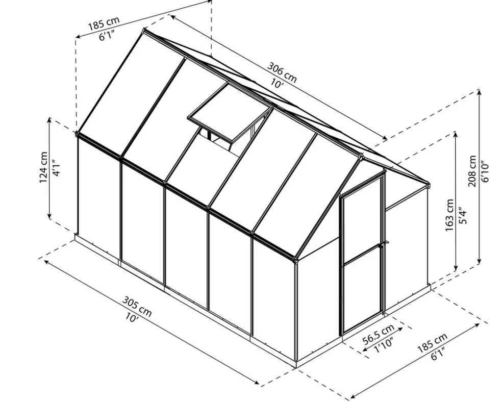 Växthus Mythos 5,7 m² Mörkgrå Canopia by Palram