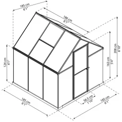 Växthus Mythos 3,4 m² Silver Canopia by Palram