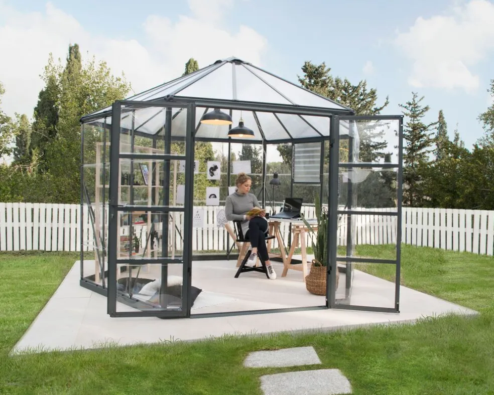 Växthus Oasis 8,6 m² Mörkgrå Canopia by Palram