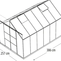 Växthus Phoenix 9900 Svart Glas Sockel 9,9 m² Vitavia