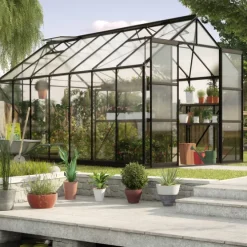 Växthus Phoenix 11500 Svart Glas Sockel 11,5 m² Vitavia