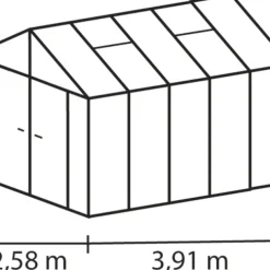 Växthus Poseidon 10000 Svart Glas/Poly 10 m² Vitavia