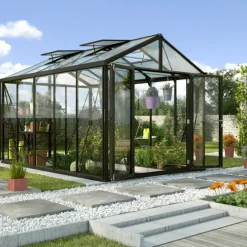 Växthus Poseidon 10000 Svart Glas/Poly 10 m² Vitavia