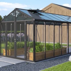 Växthus Poseidon 15700 Svart Glas/Poly 15,7 m² Vitavia