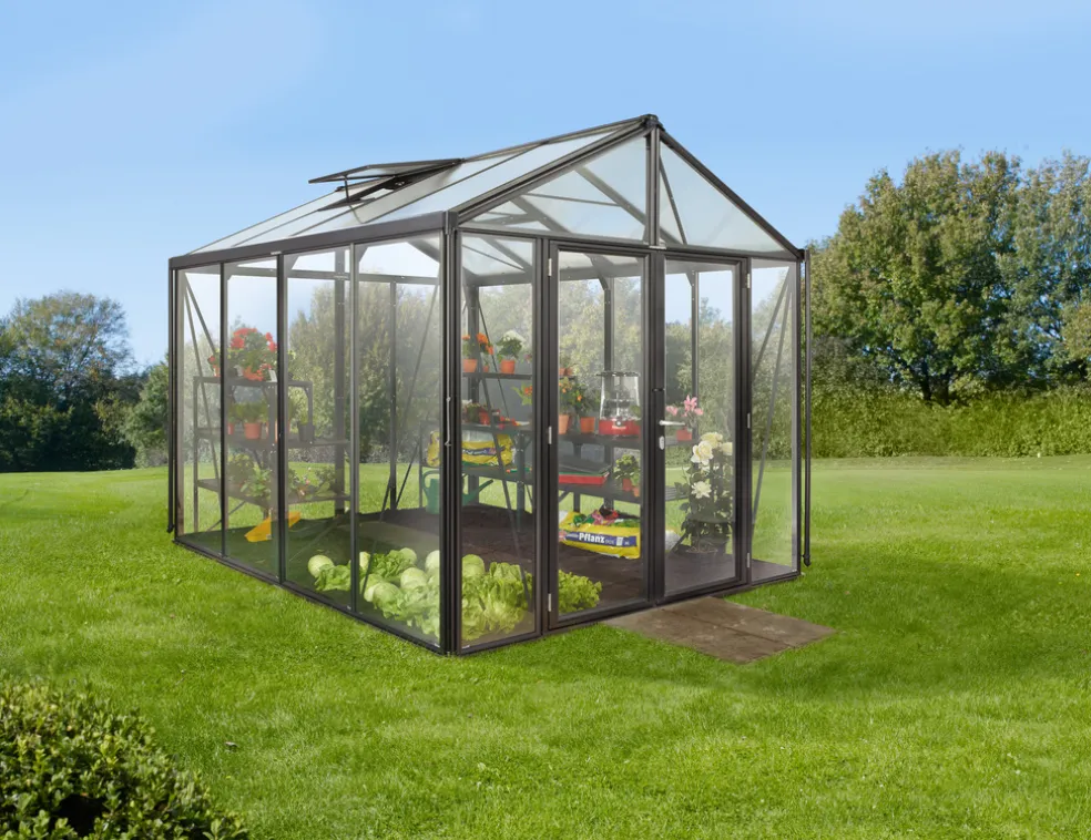 Växthus Poseidon 8100 Svart Glas/Poly 8,1 m² Vitavia