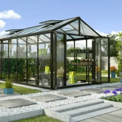 Växthus Poseidon 13800 Svart Glas/Poly 13,8 m² Vitavia