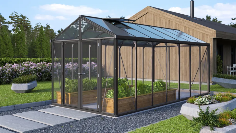 Växthus Poseidon 13800 Svart Glas/Poly 13,8 m² Vitavia