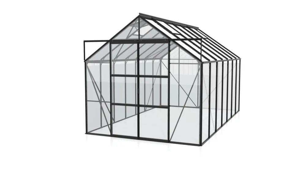 Växthus Uranus 11500 Svart Glas Sockel 11,5 m² Vitavia