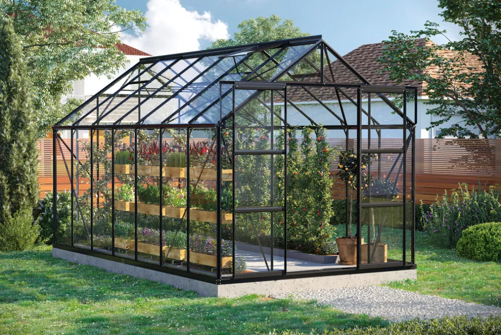 Växthus Uranus 11500 Svart Glas 11,5 m² Vitavia
