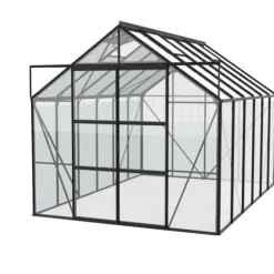 Växthus Uranus 9900 Svart Glas Sockel 9,9 m² Vitavia
