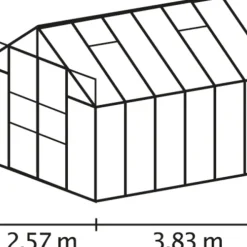 Växthus Uranus 9900 Svart Poly Sockel 9,9 m² Vitavia