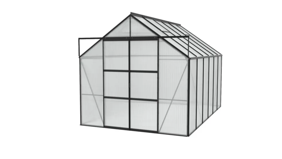 Växthus Uranus 9900 Svart Poly Sockel 9,9 m² Vitavia