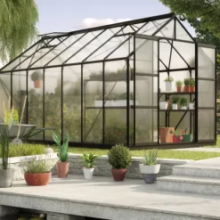 Växthus Uranus 11500 Svart Poly Sockel 11,5 m² Vitavia