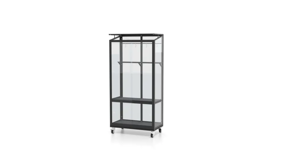 Växthus Urban Svart Glas Sockel 0,35 m² Vitavia