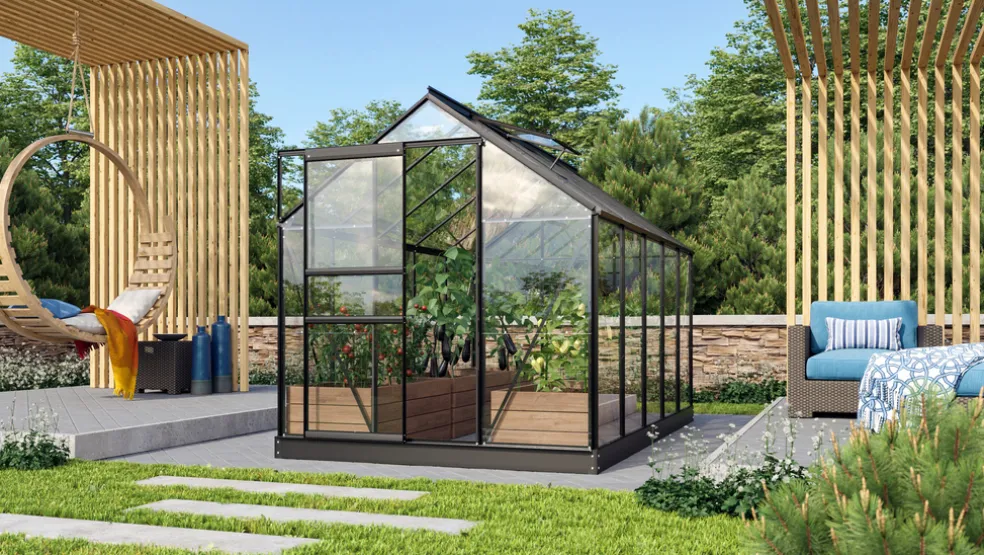 Växthus Venus 6200 Svart Glas 6,2 m² Vitavia
