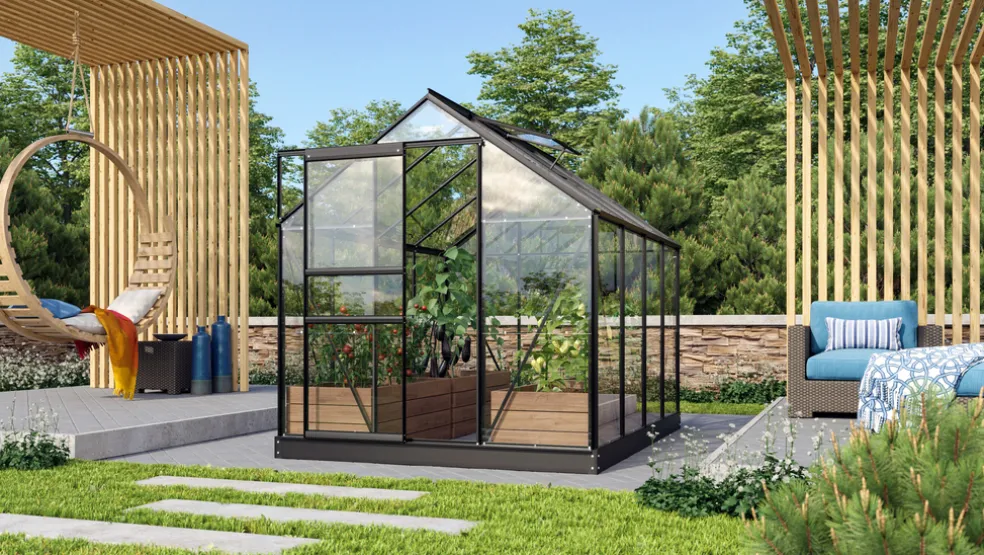 Växthus Venus 5000 Svart Glas 5 m² Vitavia