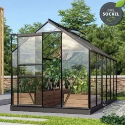 Växthus Venus 5000 Svart Glas Sockel 5 m² Vitavia