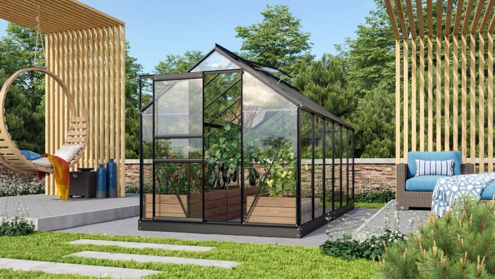 Växthus Venus 7500 Svart Glas 7,5 m² Vitavia