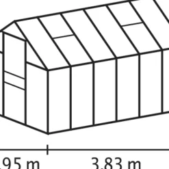 Växthus Venus 7500 Svart Poly 7,5 m² Vitavia