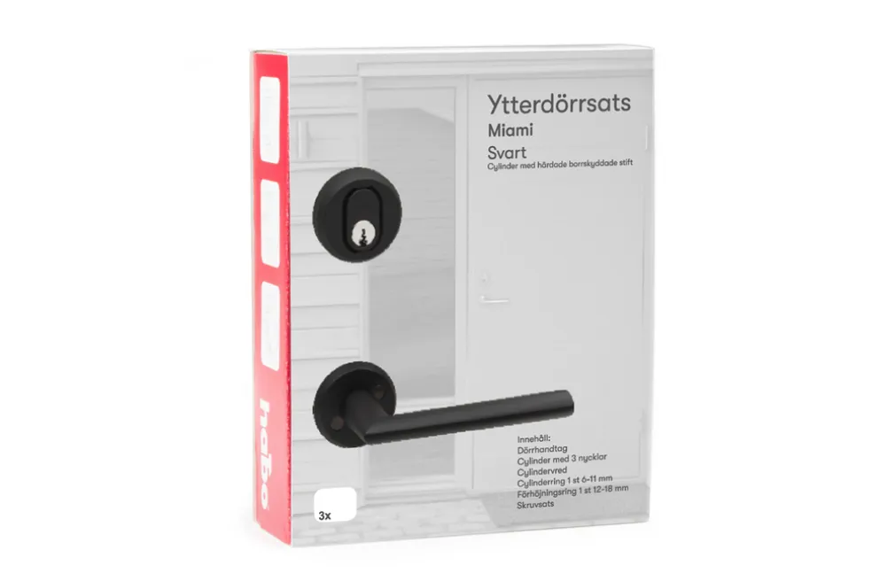 Ytterdörrsats Miami Alu Svart Habo