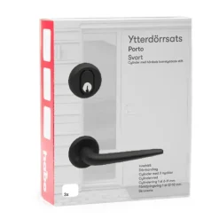Ytterdörrsats Porto Alu Svart Habo